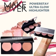 Qeila - MAKE OVER Powerstay Ultra Glow Highlighter | Net weight 3 x 3.5 gr by Make Over