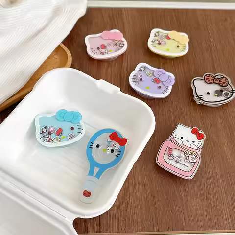 Sanrio Hello Kitty Shake Mobile Phone Air Cushion Bracket Kawaii Back Stick Telescopic Bracket Deskt