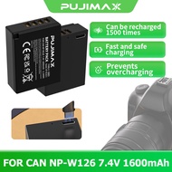 PUJIMAX NP-W126 Battery Type-C Direct Charge 1600mAh for Fujifilm X-T200 X-S10 X-E4 Camera