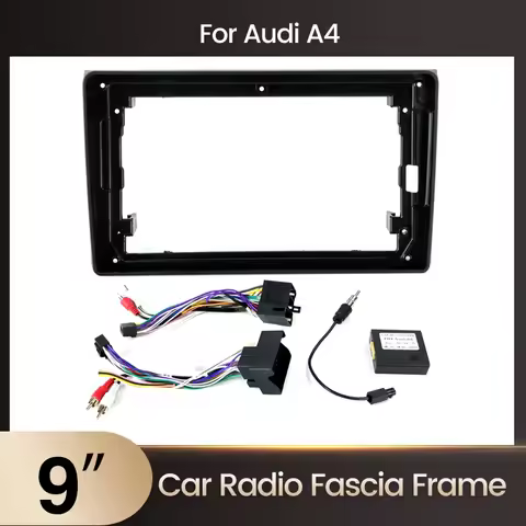 9inch Face Frame For Audi A4 S4 RS4 8E 8F B9 B7 2 Din Car Radio GPS Stereo Center Control Dashboard 