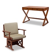[特價]ASSARI-斯佛實木3.7尺書桌椅組