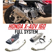Honda Adv 160 Exhaust Pipe Full System Adv160 Front Hexagon Silent X-ADV Adv-160 exhaust muffler set