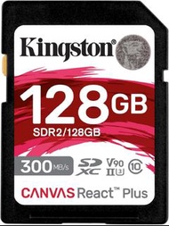Kingston Canvas React Plus SD C10 UHS-II A2 U3 V90 128GB SDR2/128GB