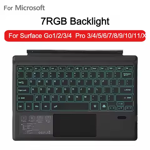 Backlit Trackpad Wireless Teclado For Microsoft Surface Pro 3 4 5 6 7 8 9 10 11 Pro X ,Portable Keyb