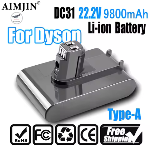 for Dyson DC35, DC45 DC31, DC34, DC44, DC31 Animal, DC35 Animal,917083-01 (Type A) 22.2V 9800mAh Li-