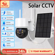 CCTV Solar CCTV 2K Solar Wifi Camera Wireless Outdoor Dual Lens CCTVHuman Detect IP68 Waterproof Battery Low Power