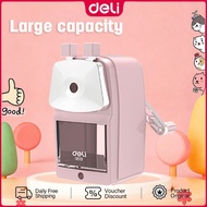 Deli Metal Hand Pencil Sharpener φ6.9-8mm Large capacity Shavings Container E0619