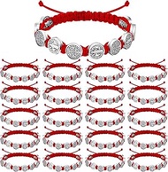 Junkin 30 Pack Benedictine Bracelet Medal Rosary Bracelet Protection Bracelet Benedict Cord Braided 