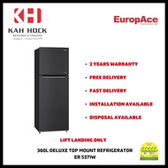 EuropAce ER 5371W - 360L 2 Door Deluxe Top Mount Fridge ( 3-Ticks) + 2 YEARS LOCAL WARRANTY + FREE D