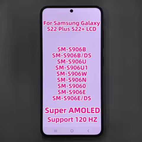 Super AMOLED Original For Samsung S22 Plus S22+ SM-S906B S906B/DS S906U S906U1 S906W S906N LCD Displ
