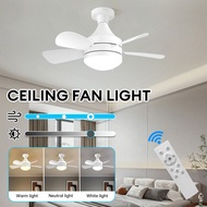 E27 Ceiling Fan with Light and Silent Electric Fan Ceiling Lamp With Remote Control Ceiling Fans Lights for Living Room