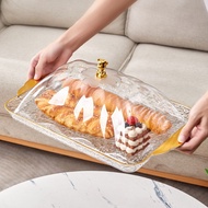 HJK Estation - Luxury Tray Decoration Snack Fruit Tray/ Tray/ with Gold Handle