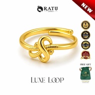 Cincin (2.42g) Emas RATU Luxe Loop Adjustable Cincin Daily Wear Plated Ring Jewellery/Jewelry - R23R