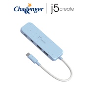 J5Create JCH342E USB-C 4-Port 2C2A Hub (Cyan/White/Rose)