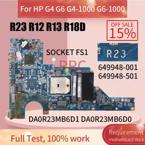 For HP G4-1000 G4-1300AX Laptop Motherboard DA0R23MB6D1/DA0R12MB6E0/DA0R13MB6E0/DAR18DMB6D0 Notebook
