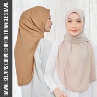 Bawal Selapis Chiffon Curve Triangle Shawl Ironless Hijab