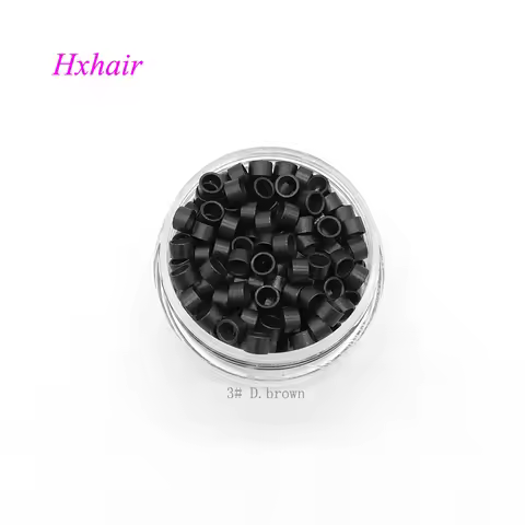 1000pcs 4.5mm Micro Aluminium Rings Without Screw Links Beads / Black D-Brown Brown L-Brown D-Blond 