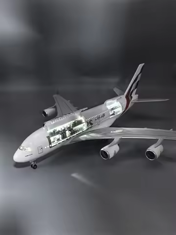 New Type Diecast Model A380 Emirates Airways Resin Openable Cabin Door Airplane With Light Airline C