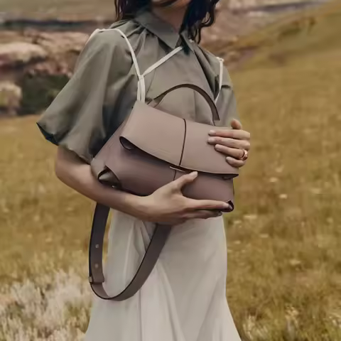 New mokiki – sac sourire en cuir véritable, design plissé,épaule unique, grande capacité, sac de tra