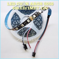 Led cuộn ARGB 5050 bỏ lõi điện 12v 60led/1met cuộn dài 5met giá chưa nguồn chưa mạch điều khiển