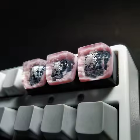 Sakura Mount Fuji Artisan Resin Keycaps For Mechanical Backlit Keyboard For GK64 61 Anne Pro 2 AK87 