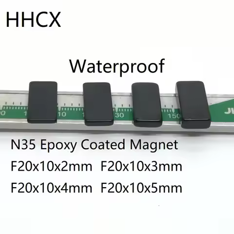 10/50PCS/LOT Block Epoxy NdFeB Magnet 20*10*2 20*10*3 20*10*4 20*10*5 Strong N35 Magnets 20x10x2 20x