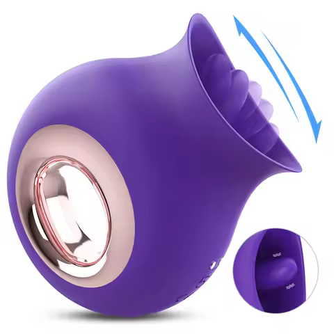 9 Speed Tongue Licking Silicone Vibrator, Adjustable Personal Relaxation Massager for Adult Women