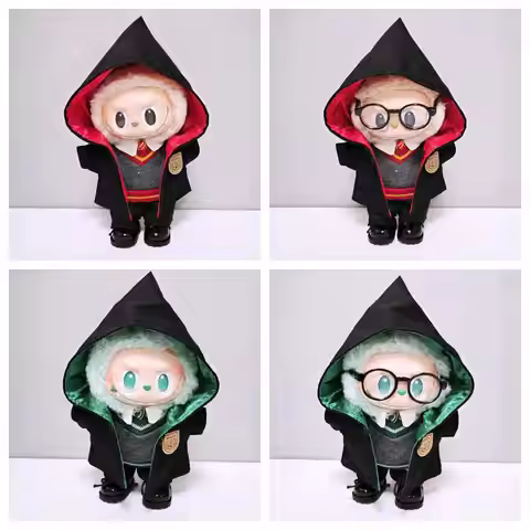 Clothes For Labubu Cool Magic Academy Hooded Cape Set Clothing Accessories Suitable For 15 Cm 17 Cm 