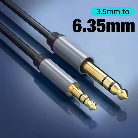 3.5mm to 6.35mm Stereo Audio Cable, 6.35 1/4" Male to 3.5 1/8" Male TRS Stereo Audio Cable for Guita