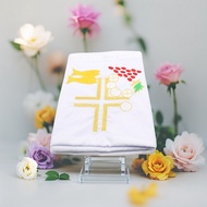 WHITE ALTAR TABLECLOTH HOUSE MISA TABLECLOTH CATHOLIC ALTAR FABRIC/ ALTAR TABLECLOTH 2 BREAD 5 FISH