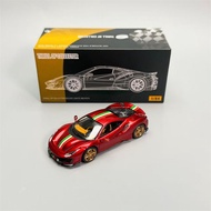 TOC 1:64 488pista Metallic Red Limited500 Diecast Model Car