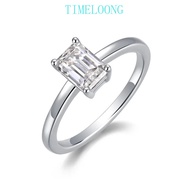 Real GRA 1/2CT Emeralds Cut Moissanite 925 Silver Ring For Women Men Jewelry Gift