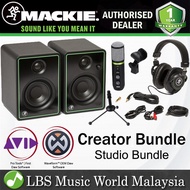 Mackie Creator Bundle with EM-USB Microphone, CR3-X Monitors, MC-100 Headphone and Mic Stand (EM USB