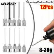 UPLUCKEY 12Pcs Industrial Glue Injection Needle, 8G-30G Fluids Blunt Tip Dispensing Machine Needle, 