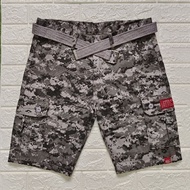 6 pocket new Camouflage cargo shorts with belt