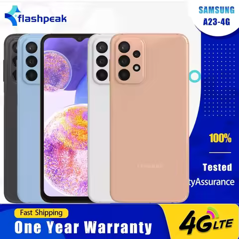 Original Samsung Galaxy A23 A235F A235N 4G Mobile Phone 90Hz 6.6'' 4GB+64GB 50MP+2MP+5MP+8MP Snapdra