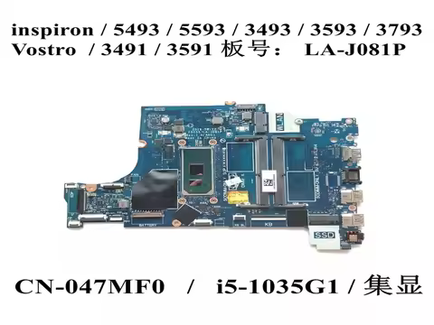 CN-047MF0 047MF0 47MF0 For 5593 Laptop Motherboard LA-J081P With SRGKL I5-1035G1 CPU Processor 100% 