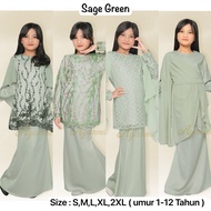 🔥NEW (KIDS 1-12 TAHUN) | TEMA SEDONDON BAJU KURUNG SAGE GREEN RAYA 2026 VIRAL - BAJU KURUNG BUDAK MO