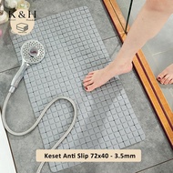 72x40cm Bathroom Square Mat - Anti-Slip - Shower Bathroom Mat *