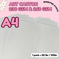 [ 1 PACK = 20 LBR ] ART CARTON 230 GSM ART CARTON 260 GSM/ ARTPAPER/ ARTCARTON/ ART PAPER 230 GSM/ A
