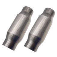 2x 3inch Inlet/Outlet Car Catalytic Converter Protector Exhaust System 400 Hole Stainless Steel Muff