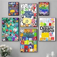 bfdi B-Battle for Dream Island Poster Self-adhesive Art Waterproof Paper Sticker Coffee House Bar Ro
