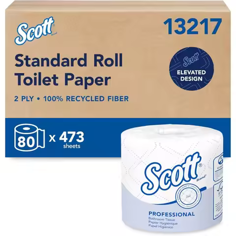 New US Shipping 100% Recycled Fiber 2-Ply Toilet Paper 80 Rolls Individually Wrapped 473 Sheets Per 
