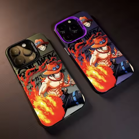3D One Piece Fire Fist Ace Phone Case for iPhone 11 12 13 14 15 16 17 Pro Max Plus mini Air ONE Comb