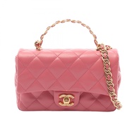 【二手】香奈兒 (Chanel) 絎縫TOP包 粉紅羊皮 (Sheepskin) 迷你TOP手提雙肩包