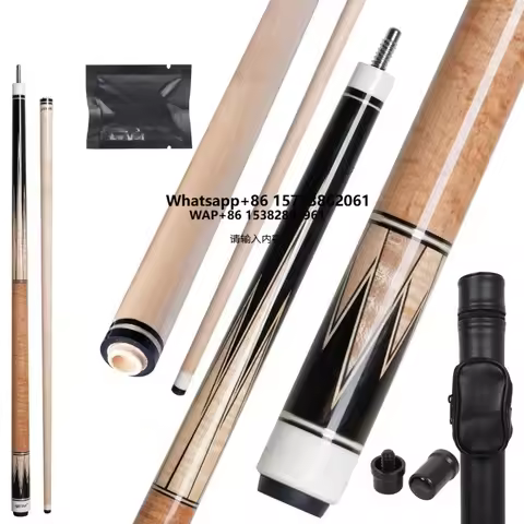 Cueelf Solid Curly Wood Inlay Carom Cue Stick 3/8*8 Joint Tacos 142cm Tip 12mm Maple Wood Shaft