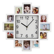 Creative Photo Household Wall-Hanging White Wall Watch Simple Living Room Photo Frame Clock Wall Clo