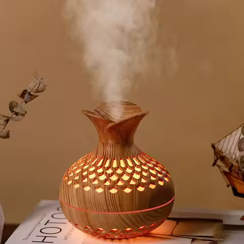 Wood Grain Humidifier 300ml USB Aroma Diffuser Atomizer USB Household Humidifier Hydrating Instrumen