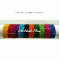 (60pcs=10colours) Full set Beaded bangles silk thread valayal valavi handmade silk thread bangles