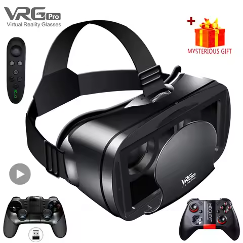 3D VR Headset Smart Virtual Reality Glasses 7 Inches Helmet for Smartphones Phone Android iPhone Len